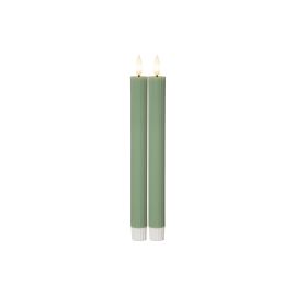 Star Trading LED-Stabkerzen Set Flamme Stripe, 25 cm, Grün, 2 Stück - FRI-GX47-002YHJ