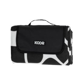 KOOR Picknickdecke Ornamental, Schwarz/Weiss 135 x 160 cm - FRI-GX47-001ATB