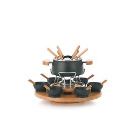 Kela Fleischfondue-Set Natura 23 Teile, Schwarz - FRI-GX47-002S7K
