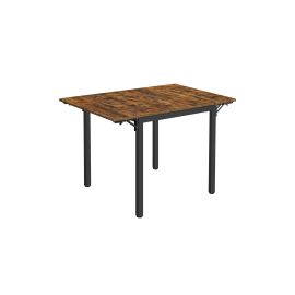 VASAGLE Tisch für 4 Personen 120 x 76.2 cm, Schwarz/Braun - FRI-GX47-002JPW
