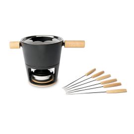 Stöckli Fleischfondue-Set Titlis 8 Teile, Schwarz/Hellbraun - FRI-GX47-002VCX