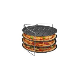relaxdays Pizzablech Loch 4er-Set mit Gestell - FRI-GX47-001HMS