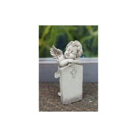 Dameco Grabdekoration Engel am Grabstein 7 x 8.7 x 16 cm - FRI-GX47-00228C