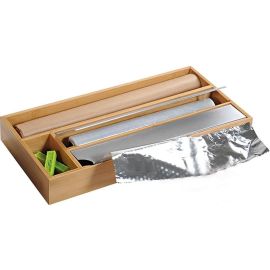 Kesper Folienspender Bambus 4 Fächer Edelstahl-Abreisskanten - FRI-GX47-006XSN
