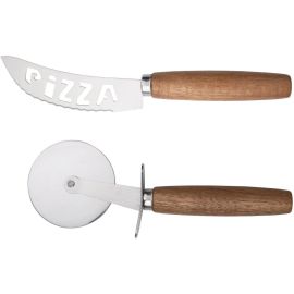 alpina Pizzaschneider und Messer Silber/Braun - FRI-GX47-000XJH