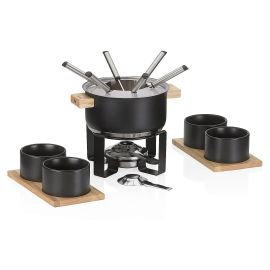 Kela Fleischfondue-Set Gunten 16 Teile, Schwarz - FRI-GX47-0030K5