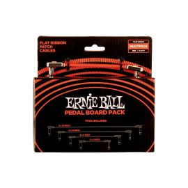 Ernie Ball Patch-Kabel 6404 Flat Ribbon, Multipack – 10 Stück, Rot - FRI-GX47-006DQA