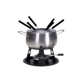 Nouvel Fleischfondue-Set CH-Kreuz 9 Teile, Schwarz/Silber - FRI-GX47-0005M0