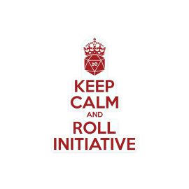Glass Staff Keep calm & Roll Initiative Sticker Rot - FRI-GX47-001V64