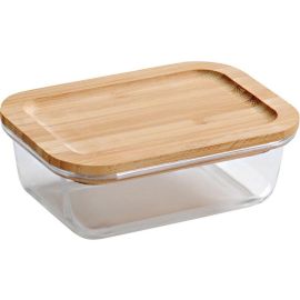Kesper Vorratsdose Borosilikatglas Bambusdeckel eckig 0.5 l - FRI-GX47-006Y0D