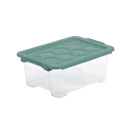 Rotho Aufbewahrungsbox Evo Safe 11 l, Transparent/Grün - FRI-GX47-001TBK