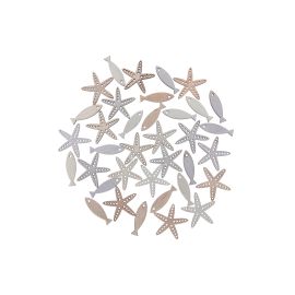 Rico Design Streudeko Fische und Seesterne natur 36 Stück - FRI-GX47-0029AG