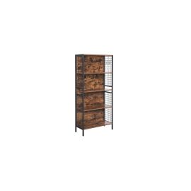 VASAGLE Regal 74 x 30 x 154.5 cm, Vintagebraun / Schwarz - FRI-GX47-001MEP
