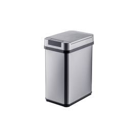 relaxdays Sensorabfalleimer 12 l, Schwarz/Silber - FRI-GX47-006XN1