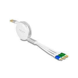 Delock USB 2.0-Kabel USB A – Micro-USB B/2x USB C 1.13 m, Weiss - FRI-GX47-00246C
