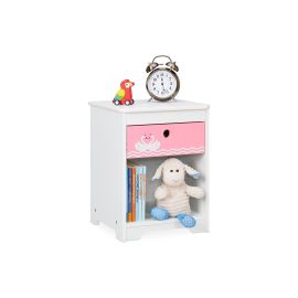 relaxdays Nachttisch für Kinder Schwan 32 x 41 cm - FRI-GX47-001NTQ