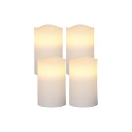 Star Trading LED-Kerzen Set Pillar May Ø 7.5 x 12.5 cm, Weiss, 4 Stk - FRI-GX47-005PMC