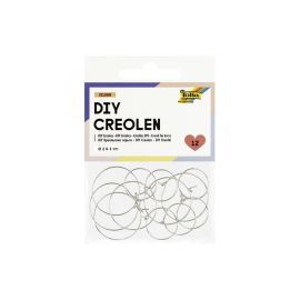 Folia DIY Creolen 12 Stück, 2 cm und 3 cm, silber - FRI-GX47-002F0B