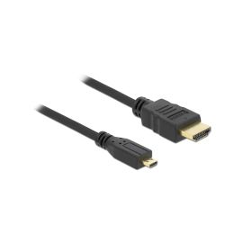 Delock Kabel Micro-HDMI (HDMI-D) - HDMI, 1 m, Schwarz - FRI-GX47-002WBM