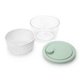 Brabantia Salatschleuder Tasty+ 25 cm, Transparent/Grün - FRI-GX47-003M68