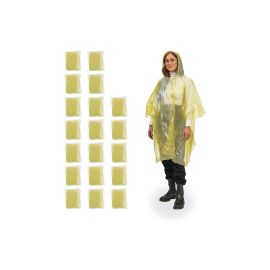 relaxdays Regenponcho 20 Stück, Gelb - FRI-GX47-000D4E