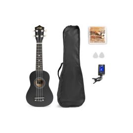 MAX Ukulele UKEY Set Soprano Schwarz 21 Zoll - FRI-GX47-0014TB