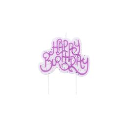 PME Kerze Happy Birthday Rosa/Weiss, 1 Stück - FRI-GX47-001N6J