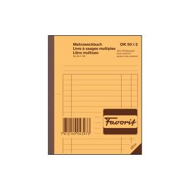 Favorit Durchschreibeblock 113 x 144 mm Mehrzweckbuch, Blau/Weiss - FRI-GX47-0041X5