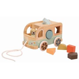 Spielba Holzspielwaren Nachziehspielzeug Bus Bär - FRI-GX47-004760