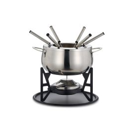 Oak & Steel Schokoladenfondue-Set 11 Teile, Silber - FRI-GX47-0049SH