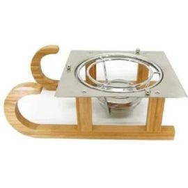 Nouvel Fondue-Rechaud Schlitten, Silber / Braun - FRI-GX47-003GQ3