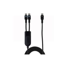 onit USB 2.0-Y-Kabel 100 W, USB-C - USB-C, 1.5 m, Schwarz - FRI-GX47-001A5K