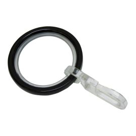 Gardinia Vorhangring mit Gleiteinlage Schwarz, 10 Stück - FRI-GX47-005VGY