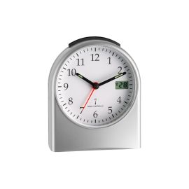 TFA Dostmann Funkwecker mit digitaler Sekundenanzeige Silber - FRI-GX47-00178R