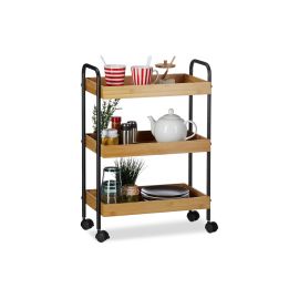 relaxdays Servierwagen mit 3 Ablagen 70 x 50 x 28 cm - FRI-GX47-00682W