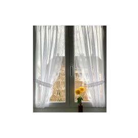 Hubatka Tagvorhang Vitrage Spitzen-Vitragen 95 cm x 110 cm, Weiss - FRI-GX47-003H7K