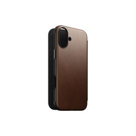 Nomad Book Cover Modern Leather iPhone 16 Plus Braun - FRI-GX47-003469