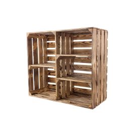 Holz Zollhaus Regal Vintage geflammt 77 x 68 cm - FRI-GX47-0006CM