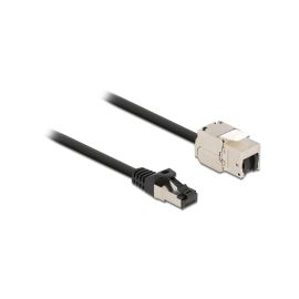 Delock Patchkabel RJ45 zu Keystone Cat 6A, S/FTP, 0.5 m, Schwarz - FRI-GX47-003DT8