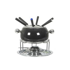 Nouvel Fleischfondue-Set Noir 9 Teile, Schwarz/Silber - FRI-GX47-001NQ3
