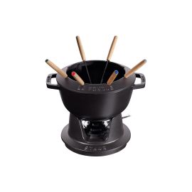 Staub Schokoladenfondue-Set mit 2 Griffen 5 Teile, Schwarz - FRI-GX47-002J76