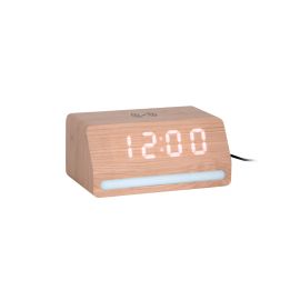 KARLSSON Wecker Retro Light LED Helles Holz - FRI-GX47-001WYZ