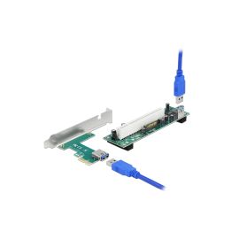 Delock PCI-E Riser Karte x1 zu 1 x PCI 32 Bit Slot mit 60 cm Kabel - FRI-GX47-003BC7