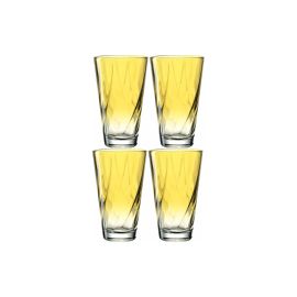 LEONARDO Trinkglas Twist 300 ml, 4 Stück, Gelb - FRI-GX47-002D2P