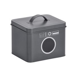 Zeller Present Waschmittelbox 18 x 15.5 x 14 cm, Metall, Anthrazit - FRI-GX47-006PSC