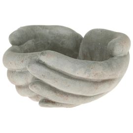 Opiflor Schale Hände aus Zement 18 cm x 11 cm - FRI-GX47-002GGR