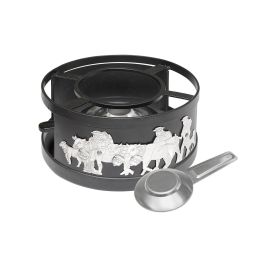 Heidi Cheese Line Fondue-Rechaud Appenzell Silver Schwarz/Silber - FRI-GX47-0063K4