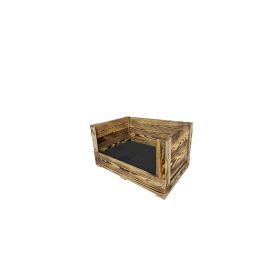 Holz Zollhaus Katzenbett Vintage geflammt, 59 x 40 x 33 cm - FRI-GX47-001MDG