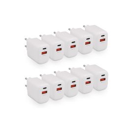 LMP Wall Charger 20W Dual-Port USB-C USB-A 3.0 10er Pack - FRI-GX47-006X94