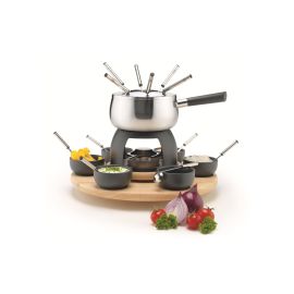 Mäser Fleischfondue-Set 23 Teile, Schwarz/Silber/Braun - FRI-GX47-002YZ7